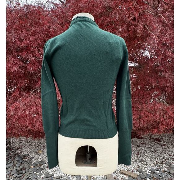 Brunello Cucinelli Women Cashmere Cardigan Sweater Deep Green Snap Front Size M - Picture 3 of 13